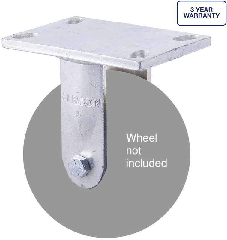 X Series fixed zinc plate fork, 150mm wheel, heavy duty. | Fallshaw ...