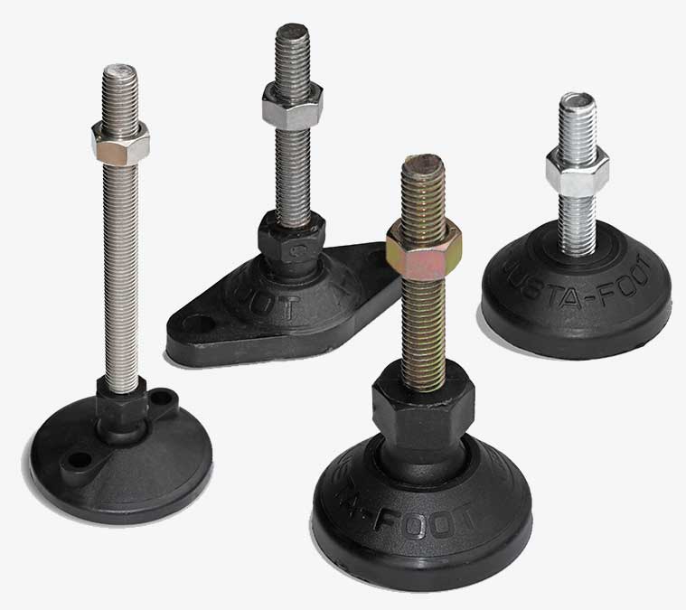 Adjustable leveling feet and tube ends | Fallshaw Wheels & Castors