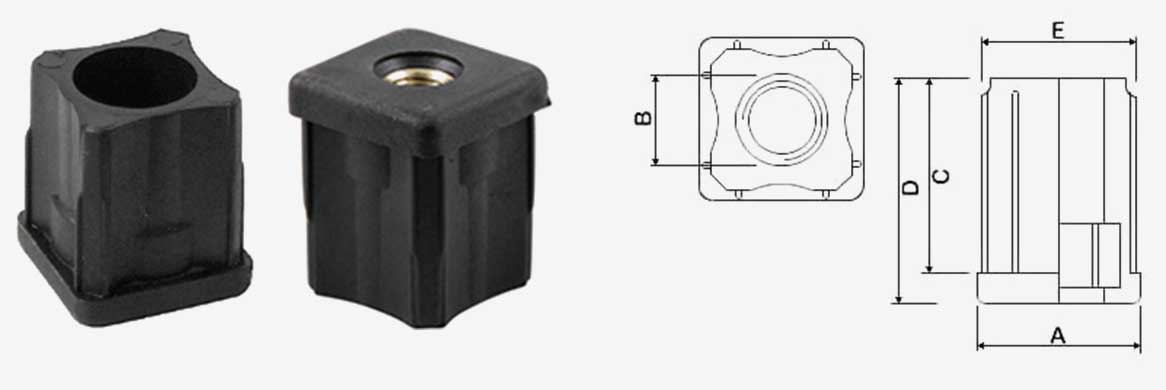 Adjustable Leveling Feet And Tube Ends | Fallshaw Wheels & Castors