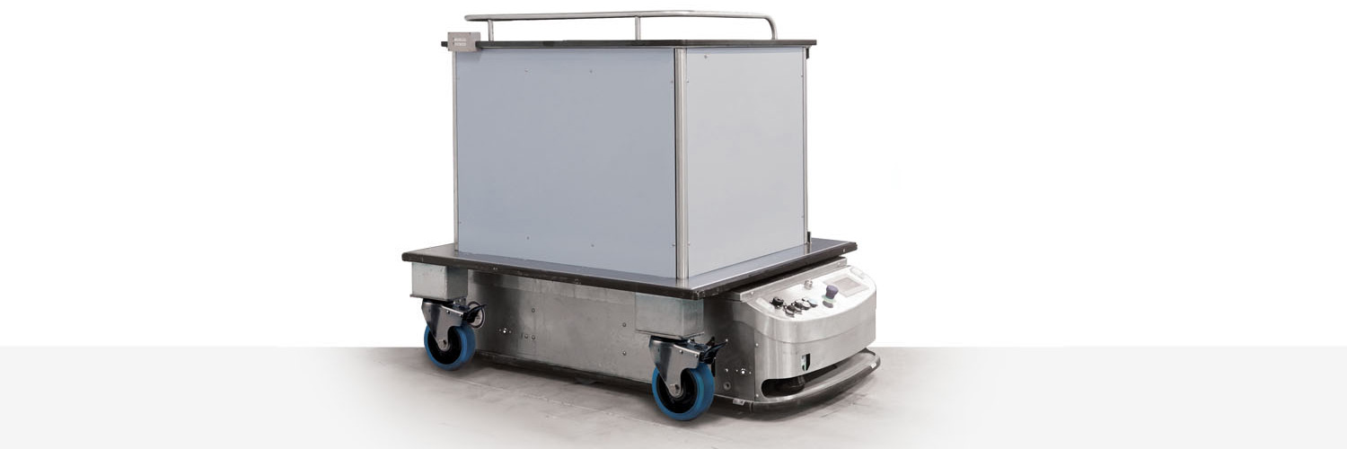 Self-Aligning Castors fitted to an AGV cart