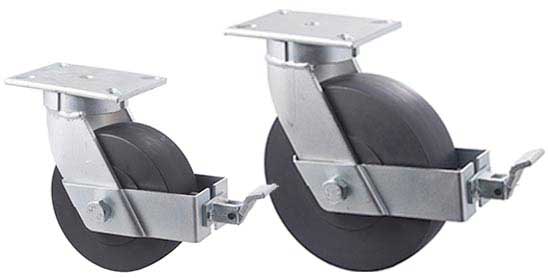 V series forks: Plate with swivel and wheel brake