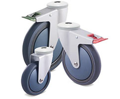 M powder-coat castors