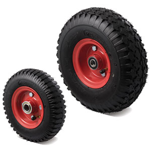 Pneumatic wheels with steel rims